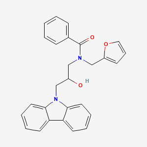 molecular formula C27H24N2O3 B2515101 N-[3-(9H-carbazol-9-yl)-2-hydroxypropyl]-N-[(furan-2-yl)methyl]benzamide CAS No. 694485-61-5