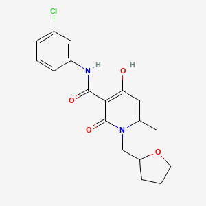 molecular formula C18H19ClN2O4 B2515109 N-(3-chlorophenyl)[4-hydroxy-6-methyl-2-oxo-1-(oxolan-2-ylmethyl)(3-hydropyrid yl)]carboxamide CAS No. 883483-00-9