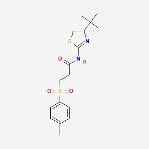 molecular formula C17H22N2O3S2 B2515118 N-(4-tert-butyl-1,3-thiazol-2-yl)-3-(4-methylbenzenesulfonyl)propanamide CAS No. 903335-30-8