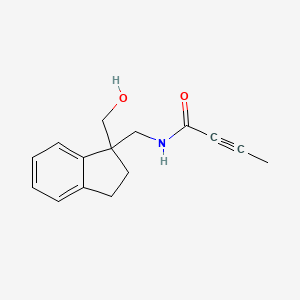 molecular formula C15H17NO2 B2515125 N-{[1-(hydroxymethyl)-2,3-dihydro-1H-inden-1-yl]methyl}but-2-ynamide CAS No. 2411285-80-6