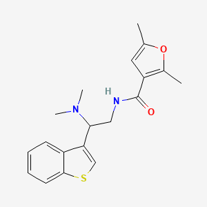 molecular formula C19H22N2O2S B2515145 N-[2-(1-benzothiophen-3-yl)-2-(dimethylamino)ethyl]-2,5-dimethylfuran-3-carboxamide CAS No. 2034568-87-9
