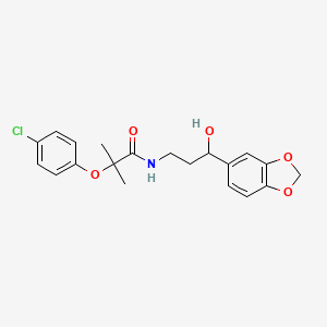 molecular formula C20H22ClNO5 B2515152 N-(3-(benzo[d][1,3]dioxol-5-yl)-3-hydroxypropyl)-2-(4-chlorophenoxy)-2-methylpropanamide CAS No. 1421445-82-0