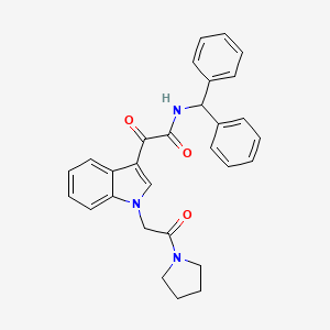 molecular formula C29H27N3O3 B2515186 N-benzhydryl-2-oxo-2-(1-(2-oxo-2-(pyrrolidin-1-yl)ethyl)-1H-indol-3-yl)acetamide CAS No. 872849-13-3