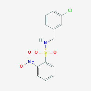 molecular formula C13H11ClN2O4S B2515205 N-(3-chlorobenzyl)-2-nitrobenzenesulfonamide CAS No. 866151-88-4