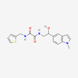 molecular formula C18H19N3O3S B2515217 N-[2-hydroxy-2-(1-methyl-1H-indol-5-yl)ethyl]-N'-[(thiophen-2-yl)methyl]ethanediamide CAS No. 2034596-84-2
