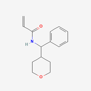 molecular formula C15H19NO2 B2515228 N-[Oxan-4-yl(phenyl)methyl]prop-2-enamide CAS No. 2189107-98-8