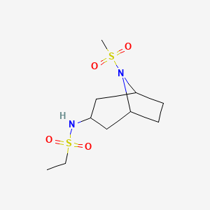 molecular formula C10H20N2O4S2 B2515232 N-(8-(methylsulfonyl)-8-azabicyclo[3.2.1]octan-3-yl)ethanesulfonamide CAS No. 2034305-00-3