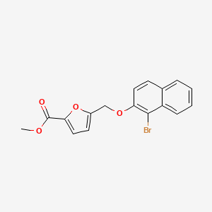 molecular formula C17H13BrO4 B2515250 Methyl 5-(((1-bromonaphthalen-2-yl)oxy)methyl)furan-2-carboxylate CAS No. 832738-12-2