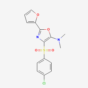4-((4-chlorophenyl)sulfonyl)-2-(furan-2-yl)-N,N-dimethyloxazol-5-amine