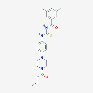 molecular formula C24H30N4O2S B251526 N-[[4-(4-butanoylpiperazin-1-yl)phenyl]carbamothioyl]-3,5-dimethylbenzamide 