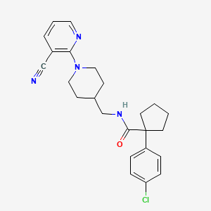 B2515262 1-(4-chlorophenyl)-N-((1-(3-cyanopyridin-2-yl)piperidin-4-yl)methyl)cyclopentanecarboxamide CAS No. 1797124-17-4