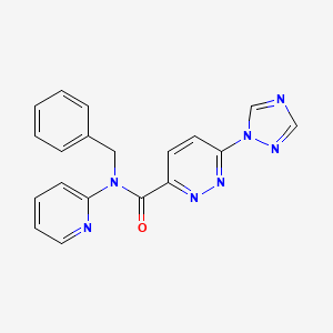 molecular formula C19H15N7O B2515263 N-benzyl-N-(pyridin-2-yl)-6-(1H-1,2,4-triazol-1-yl)pyridazine-3-carboxamide CAS No. 1448077-11-9