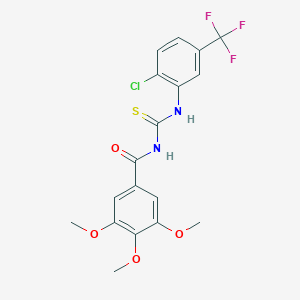 molecular formula C18H16ClF3N2O4S B251528 N-[[2-chloro-5-(trifluoromethyl)phenyl]carbamothioyl]-3,4,5-trimethoxybenzamide 