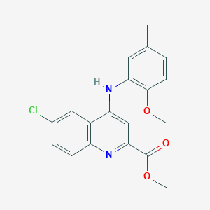 molecular formula C19H17ClN2O3 B2515313 Methyl 6-chloro-4-[(2-methoxy-5-methylphenyl)amino]quinoline-2-carboxylate CAS No. 1207030-88-3