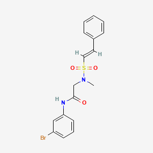 molecular formula C17H17BrN2O3S B2515314 N-(3-bromophenyl)-2-[methyl-[(E)-2-phenylethenyl]sulfonylamino]acetamide CAS No. 929979-48-6