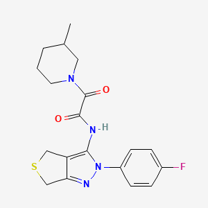 molecular formula C19H21FN4O2S B2515348 N-(2-(4-fluorophenyl)-4,6-dihydro-2H-thieno[3,4-c]pyrazol-3-yl)-2-(3-methylpiperidin-1-yl)-2-oxoacetamide CAS No. 899969-88-1