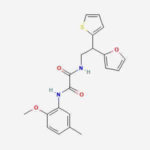 molecular formula C20H20N2O4S B2515389 N-[2-(furan-2-yl)-2-(thiophen-2-yl)ethyl]-N'-(2-methoxy-5-methylphenyl)ethanediamide CAS No. 2097872-99-4