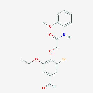 2-(2-bromo-6-ethoxy-4-formylphenoxy)-N-(2-methoxyphenyl)acetamide