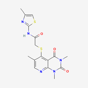N-(4-methylthiazol-2-yl)-2-((1,3,6-trimethyl-2,4-dioxo-1,2,3,4-tetrahydropyrido[2,3-d]pyrimidin-5-yl)thio)acetamide