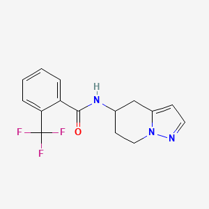 molecular formula C15H14F3N3O B2515431 N-{4H,5H,6H,7H-pyrazolo[1,5-a]pyridin-5-yl}-2-(trifluoromethyl)benzamide CAS No. 2034258-42-7