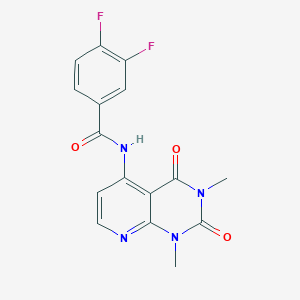 molecular formula C16H12F2N4O3 B2515445 N-(1,3-dimethyl-2,4-dioxo-1,2,3,4-tetrahydropyrido[2,3-d]pyrimidin-5-yl)-3,4-difluorobenzamide CAS No. 941990-78-9