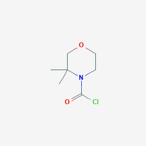 molecular formula C7H12ClNO2 B2515447 3,3-Dimethylmorpholine-4-carbonyl chloride CAS No. 1520796-36-4