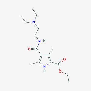 molecular formula C16H27N3O3 B2515452 ethyl 4-((2-(diethylamino)ethyl)carbamoyl)-3,5-dimethyl-1H-pyrrole-2-carboxylate CAS No. 863005-76-9