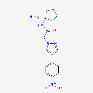 molecular formula C17H17N5O3 B2515465 N-(1-cyanocyclopentyl)-2-[4-(4-nitrophenyl)-1H-pyrazol-1-yl]acetamide CAS No. 1333927-72-2