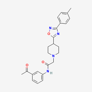 molecular formula C24H26N4O3 B2515467 N-(3-acetylphenyl)-2-{4-[3-(4-methylphenyl)-1,2,4-oxadiazol-5-yl]piperidin-1-yl}acetamide CAS No. 1251552-87-0