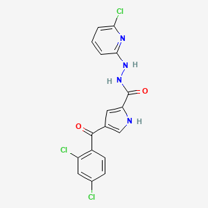 molecular formula C17H11Cl3N4O2 B2515469 N'-(6-chloropyridin-2-yl)-4-(2,4-dichlorobenzoyl)-1H-pyrrole-2-carbohydrazide CAS No. 338403-51-3