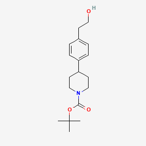 molecular formula C18H27NO3 B2515498 tert-Butyl 4-(4-(2-hydroxyethyl)phenyl)piperidine-1-carboxylate CAS No. 1853217-74-9