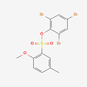 molecular formula C14H11Br3O4S B2515499 2,4,6-Tribromophenyl 2-methoxy-5-methylbenzene-1-sulfonate CAS No. 2361774-40-3