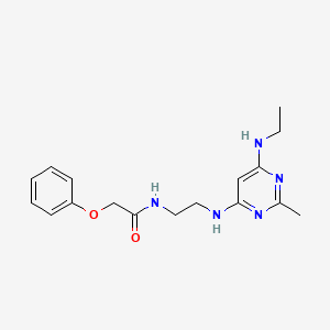 molecular formula C17H23N5O2 B2515510 N-(2-((6-(ethylamino)-2-methylpyrimidin-4-yl)amino)ethyl)-2-phenoxyacetamide CAS No. 1206984-95-3