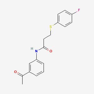 molecular formula C17H16FNO2S B2515550 N-(3-acetylphenyl)-3-((4-fluorophenyl)thio)propanamide CAS No. 896357-55-4