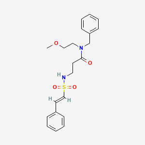 molecular formula C21H26N2O4S B2515558 N-benzyl-N-(2-methoxyethyl)-3-[[(E)-2-phenylethenyl]sulfonylamino]propanamide CAS No. 1097453-99-0