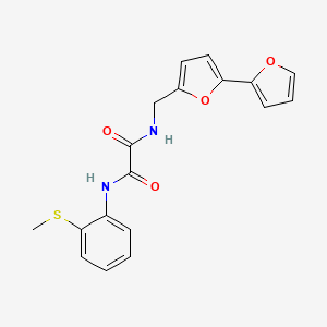 molecular formula C18H16N2O4S B2515565 N1-([2,2'-bifuran]-5-ylmethyl)-N2-(2-(methylthio)phenyl)oxalamide CAS No. 2034491-44-4
