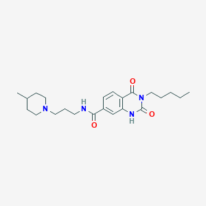 molecular formula C23H34N4O3 B2515571 N-[3-(4-methylpiperidin-1-yl)propyl]-2,4-dioxo-3-pentyl-1,2,3,4-tetrahydroquinazoline-7-carboxamide CAS No. 892267-80-0
