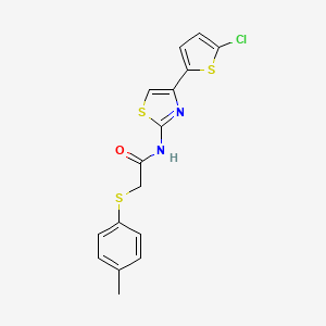 molecular formula C16H13ClN2OS3 B2515577 N-(4-(5-chlorothiophen-2-yl)thiazol-2-yl)-2-(p-tolylthio)acetamide CAS No. 895455-06-8