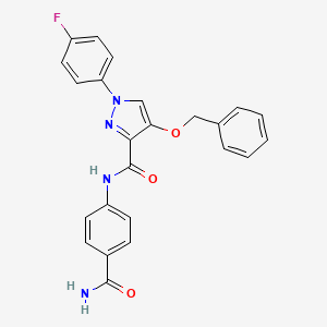 4-(benzyloxy)-N-(4-carbamoylphenyl)-1-(4-fluorophenyl)-1H-pyrazole-3-carboxamide