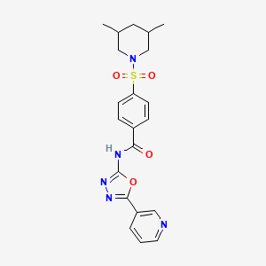 4-((3,5-dimethylpiperidin-1-yl)sulfonyl)-N-(5-(pyridin-3-yl)-1,3,4-oxadiazol-2-yl)benzamide