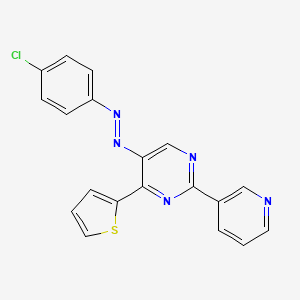 5-[2-(4-Chlorophenyl)diazenyl]-2-(3-pyridinyl)-4-(2-thienyl)pyrimidine