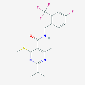 N-{[4-fluoro-2-(trifluoromethyl)phenyl]methyl}-4-methyl-6-(methylsulfanyl)-2-(propan-2-yl)pyrimidine-5-carboxamide