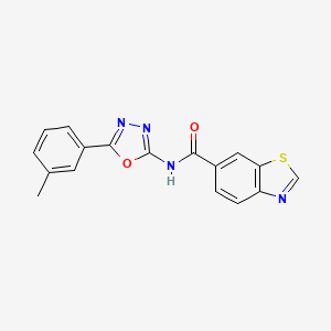 molecular formula C17H12N4O2S B2515621 N-[5-(3-methylphenyl)-1,3,4-oxadiazol-2-yl]-1,3-benzothiazole-6-carboxamide CAS No. 952845-83-9