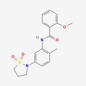 molecular formula C18H20N2O4S B2515647 N-(5-(1,1-dioxidoisothiazolidin-2-yl)-2-methylphenyl)-2-methoxybenzamide CAS No. 941994-31-6