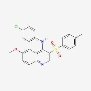 molecular formula C23H19ClN2O3S B2515661 N-(4-chlorophenyl)-6-methoxy-3-(4-methylbenzenesulfonyl)quinolin-4-amine CAS No. 893784-60-6