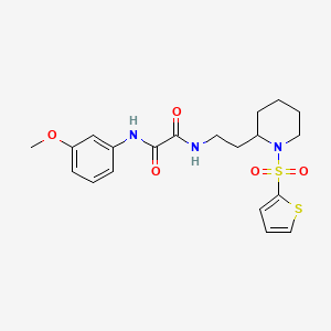 molecular formula C20H25N3O5S2 B2515680 N'-(3-methoxyphenyl)-N-{2-[1-(thiophene-2-sulfonyl)piperidin-2-yl]ethyl}ethanediamide CAS No. 898460-24-7