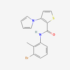 molecular formula C16H13BrN2OS B2515690 N-(3-bromo-2-methylphenyl)-3-(1H-pyrrol-1-yl)-2-thiophenecarboxamide CAS No. 866017-75-6