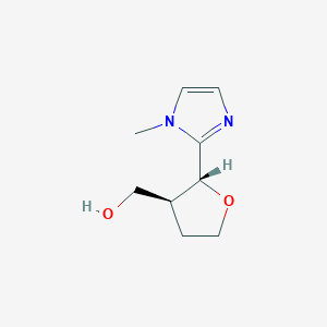 molecular formula C9H14N2O2 B2515718 rac-[(2R,3S)-2-(1-methyl-1H-imidazol-2-yl)oxolan-3-yl]methanol, trans CAS No. 2031242-52-9