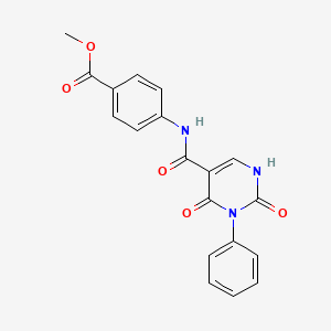 molecular formula C19H15N3O5 B2515722 methyl 4-(2,4-dioxo-3-phenyl-1,2,3,4-tetrahydropyrimidine-5-amido)benzoate CAS No. 863595-43-1