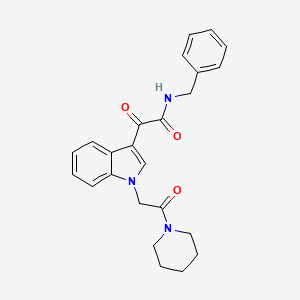 molecular formula C24H25N3O3 B2515739 N-benzyl-2-oxo-2-{1-[2-oxo-2-(piperidin-1-yl)ethyl]-1H-indol-3-yl}acetamide CAS No. 872861-22-8